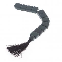 Четки перекидные из зеленого обсидиана 12 зерен с кисточкой