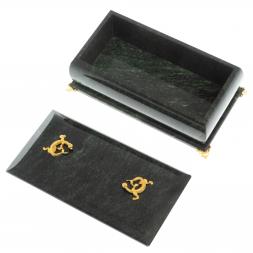 Шкатулка &amp;quot;Дуэт&amp;quot; из камня змеевик 19x10x7 см