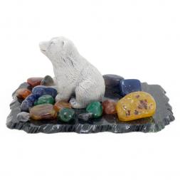 Сувенир из мрамолита "Медвежонок сидит"