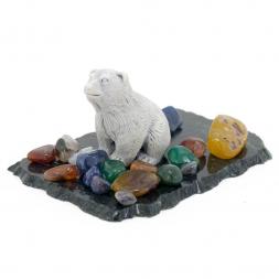 Сувенир из мрамолита "Медвежонок сидит"