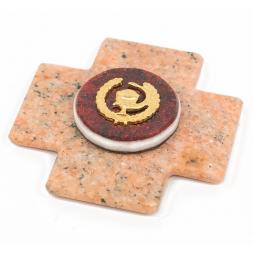 Магнит Медицинская служба мрамор змеевик красный