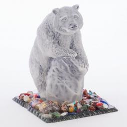 Сувенир из мрамолита "Медведь на камне"