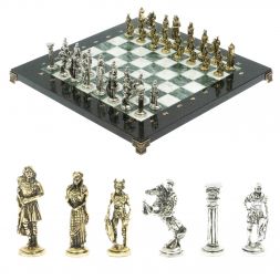 Шахматы подарочные "Галлы и Римляне" 36х36 см из мрамора и змеевика