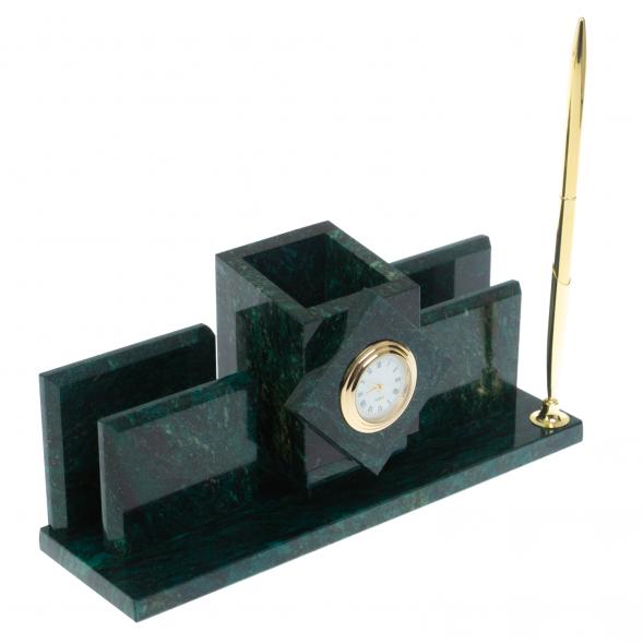 Письменный прибор &amp;quot;Менеджер&amp;quot; камень змеевик 113454