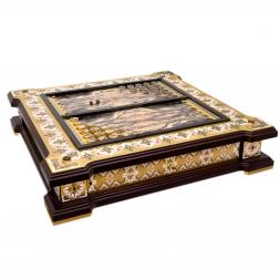 Нарды "Орнамент" пейзажная яшма Златоуст