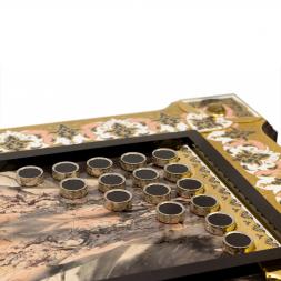 Нарды "Орнамент" пейзажная яшма Златоуст