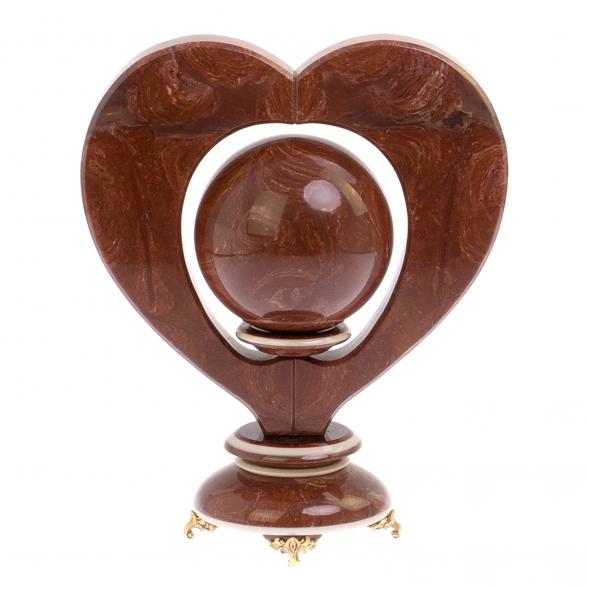 Композиция &amp;quot;Сердце&amp;quot; с шаром камень лемезит 125289