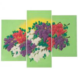 Модульная картина из каменной крошки &amp;quot;Ветки сирени&amp;quot; 70х90 см