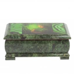 Шкатулка &amp;quot;Хозяйка медной горы&amp;quot; с иллюстрацией под малахит 18х9х8 см