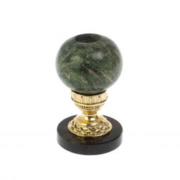 Подсвечник из бронзы &amp;quot;Шар&amp;quot; змеевик офиокальцит