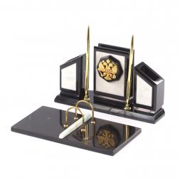 Письменный набор &amp;quot;Герб России&amp;quot; из мрамора