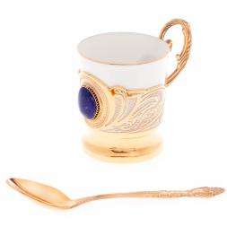 Кофейная чашка &amp;quot;Лазурит&amp;quot; фарфор 80 мл в подарочной упаковке Златоуст