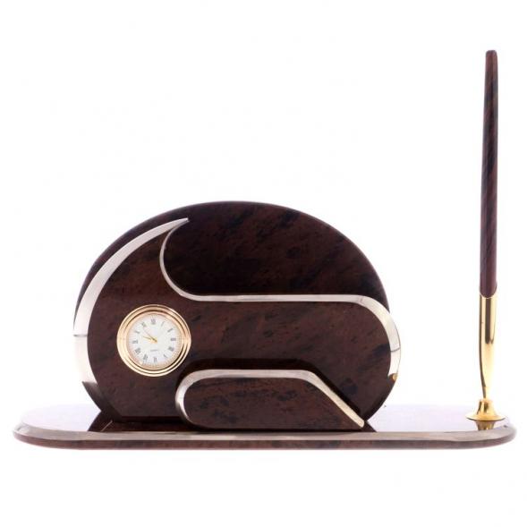 Настольный набор &amp;quot;Элегант&amp;quot; камень обсидиан 121951