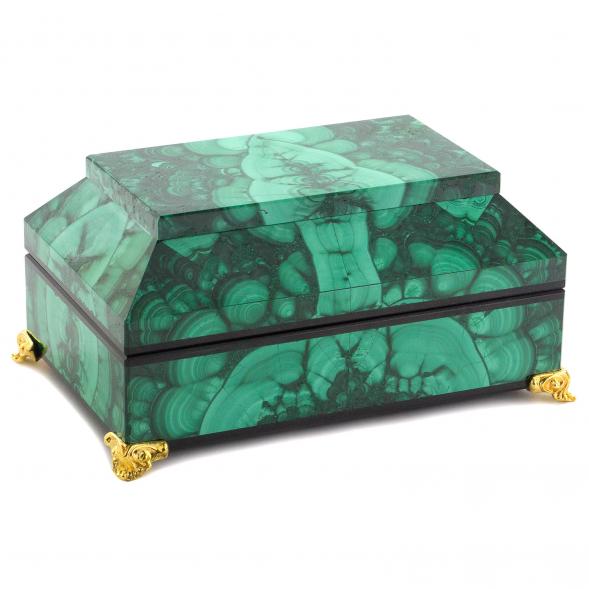 Малахитовый ларец &amp;quot;Драгоценный&amp;quot; камень малахит 15х10х7 см 120488
