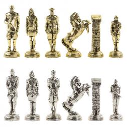 Подарочные шахматы "Великая Отечественная война" доска 47х47 см камень змеевик