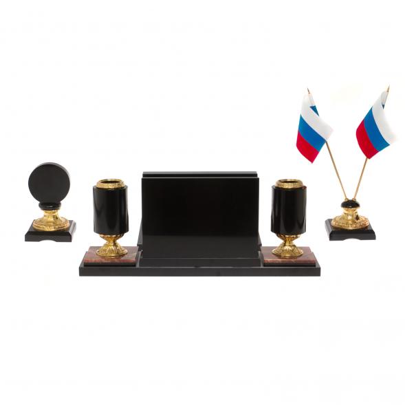 Настольный набор из яшмы &amp;quot;Россия&amp;quot; 113223