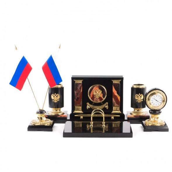 Настольный набор из яшмы &amp;quot;Россия&amp;quot; 113223