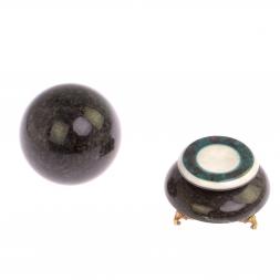 Шар &amp;quot;Антистресс&amp;quot; из камня лабрадорит 9 см на подставке