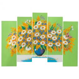 Картина модульная на камне &amp;quot;Полевые цветы&amp;quot; 60х100 см