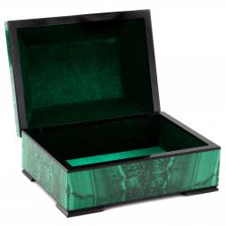 Малахитовый ларец &amp;quot;Люкс&amp;quot; из натурального камня малахит 17х12,5х9,5 см