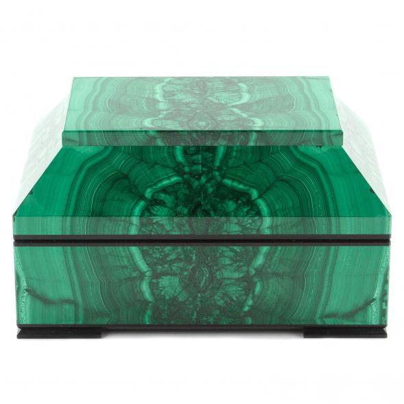 Малахитовый ларец &amp;quot;Люкс&amp;quot; из натурального камня малахит 17х12,5х9,5 см 120489