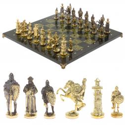 Шахматы сувенирные &amp;quot;Богатыри&amp;quot; змеевик доска 44х44 см