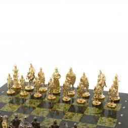 Шахматы сувенирные &amp;quot;Богатыри&amp;quot; змеевик доска 44х44 см