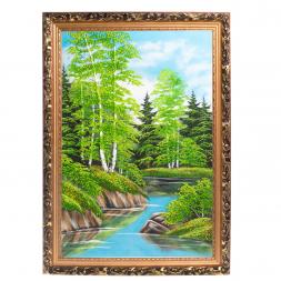Картина "Летний пейзаж" багет №8 50х80 см, каменная крошка