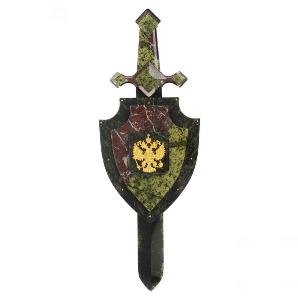 Настенный сувенир &amp;quot;Щит и меч&amp;quot; змеевик креноид 127768