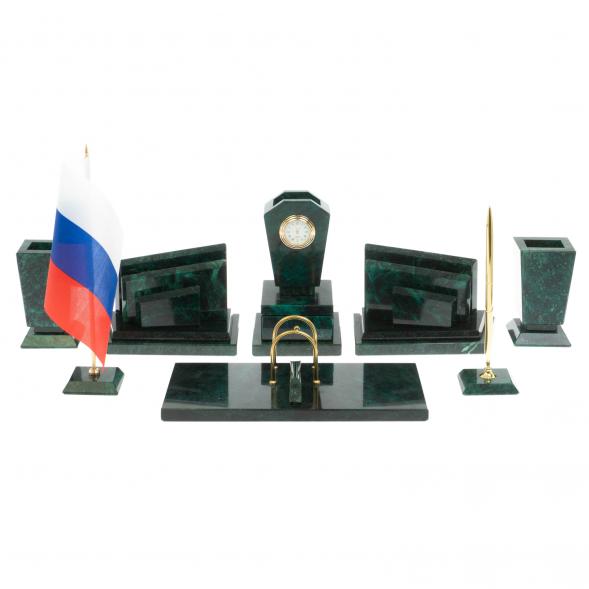 Настольный набор &amp;quot;Бюрократ&amp;quot; камень змеевик 121226