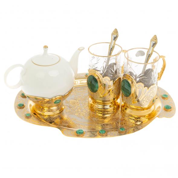 Набор чайный &amp;quot;Малахит&amp;quot; в подарочной коробке Златоуст 129765