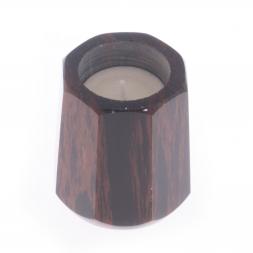 Подсвечник из обсидиана со свечой 6х6х7,5 см