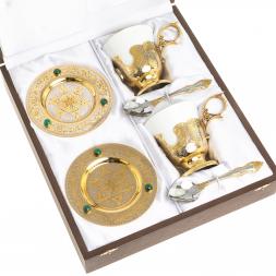 Кофейный / чайный набор &amp;quot;Малахит&amp;quot; на 2 персоны 200 мл Златоуст