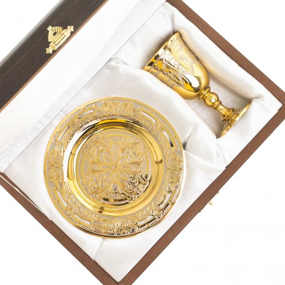 Водочный набор &amp;quot;На посошок&amp;quot; рюмка и тарелка Златоуст 123992