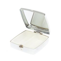 Таблетница на 2 отделения желтый апатит цвет серебро