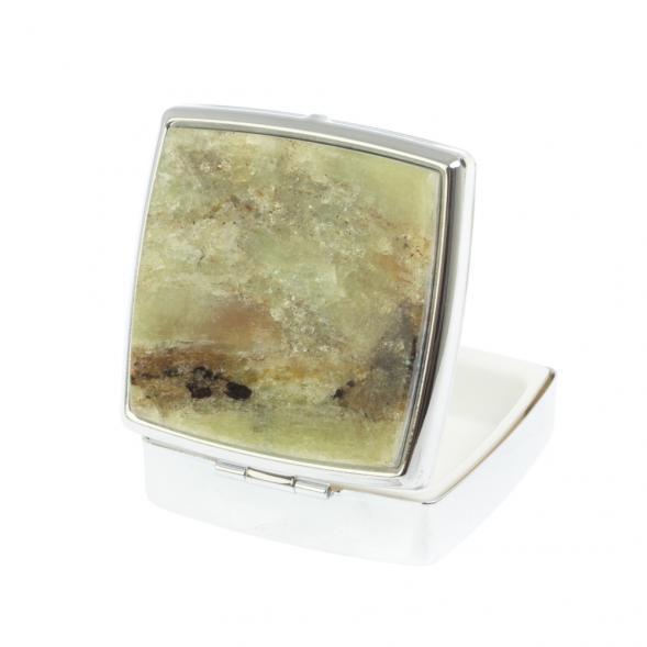 Таблетница на 2 отделения желтый апатит цвет серебро 127206