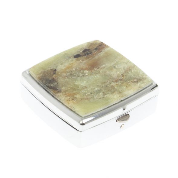 Таблетница на 2 отделения желтый апатит цвет серебро 127206