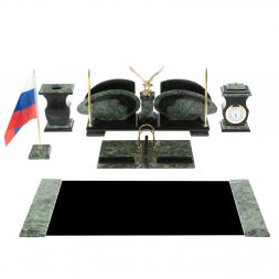 Настольный набор &amp;quot;Орел&amp;quot; из змеевика с бюваром