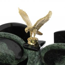 Настольный набор &amp;quot;Орел&amp;quot; из змеевика с бюваром