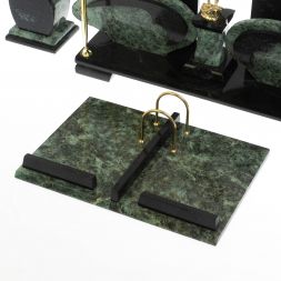 Настольный набор &amp;quot;Орел&amp;quot; из змеевика с бюваром