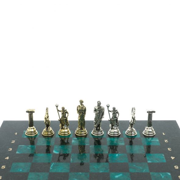 Шахматы &amp;quot;Подвиги Геракла&amp;quot;  доска 28х28 см змеевик 128233