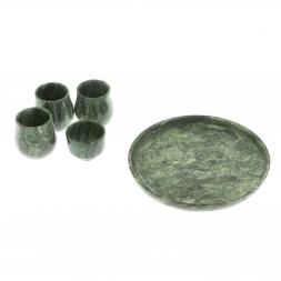 Коньячный набор на 3 персоны из змеевика