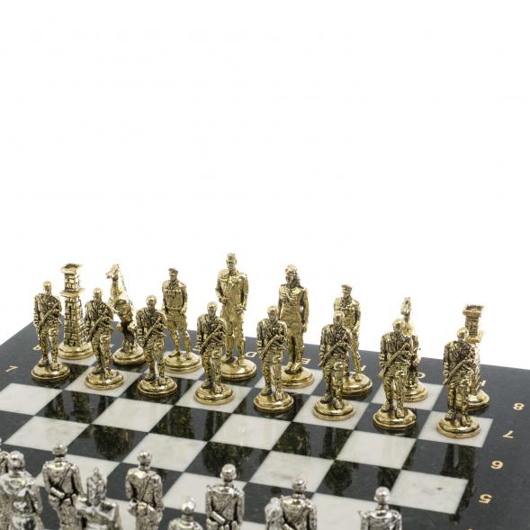 Шахматы &amp;quot;Великая Отечественная война&amp;quot; доска 40х40 см мрамор змеевик 129834