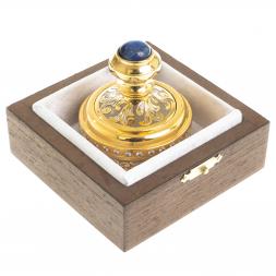 Оснастка для печати "Герб России" камень лазурит Златоуст