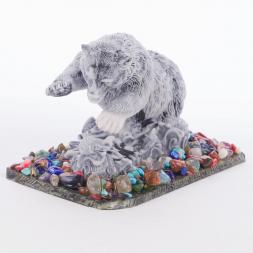 Сувенир "Медведь большой с рыбой №2" из мрамолита