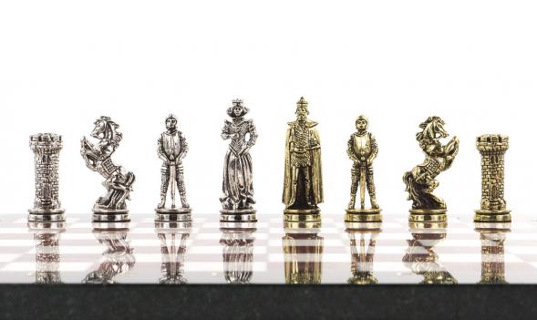 Шахматы подарочные &amp;quot;Средневековые рыцари&amp;quot; 36х36 см камень мрамор лемезит 120721