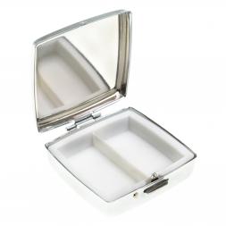 Таблетница на 2 отсека камень малахит цвет серебро