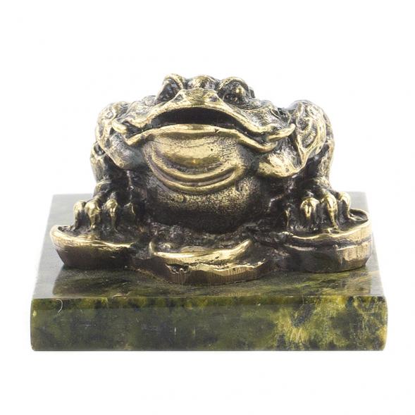 Статуэтка &amp;quot;Жаба на деньгах&amp;quot; бронза змеевик 116155