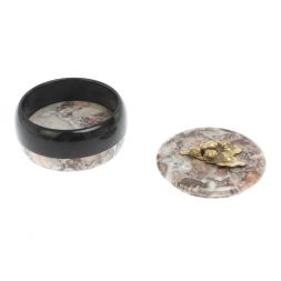 Шкатулка круглая "Желуди" камень креноид 10,5х10,5х6,5 см