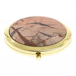 Зеркало круглое из яшмы цвет золото